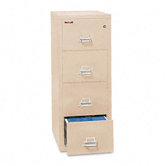 4-Drawer Vertical File, 17.75" W x 31.56" D, Ul Listed 350 for Fire, Letter