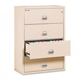 4-Drawer Lateral File, 31.13" W X 22.13" D, Ul Listed 350, Letter/Legal