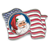 Santa Colorized Quarter Flag Pin