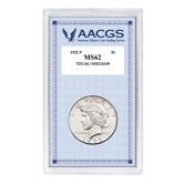 1922 Peace Silver Dollar Graded MS62 Display Case