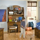Expedition Computer Desk Hutch in Distressed Warm Brown