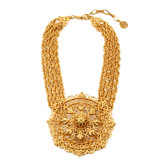 Bohemian Gold Filigree Necklace with Pendant