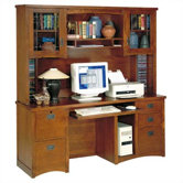 California Bungalow Computer Credenza with Hutch