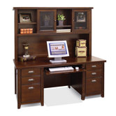 Tribeca Loft Cherry Executive Computer Desk and Hutch