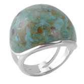 Basic Sterling Dome Turquoise Ring