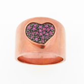 Rose Sapphire Heart Band
