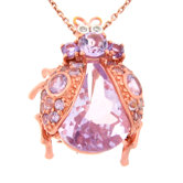 Amethyst and Tourmaline Bug Pendant / Pin