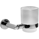 Bathroom Glass Tumbler with Holder