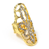 Gold Tone Brass Crystal Grizzly Ring
