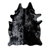 Natural Cowhide Solid Black Rug