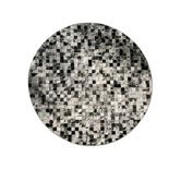 Patchwork Cowhide Moderna Grey Freckles Rug
