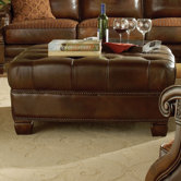 Windsor Court Leather Cocktail Ottoman