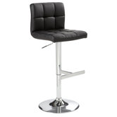 Rockwell Faux Leather Adjustable Bar Stool