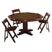 52" Maple Pedestal Base Poker Table Set