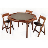 52" Maple Contemporary Folding Poker Table Set