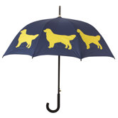 Dog Park Golden Retriever Walking Silhouette Stick Umbrella
