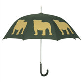 Dog Park English Bulldog Silhouette Walking Stick Umbrella