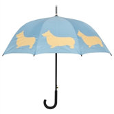 Dog Park Welsh Corgi Silhouette Walking Stick Umbrella