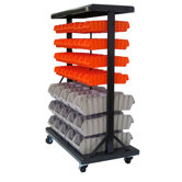 Dual-Sided Wheeled Mobile Bin Rack