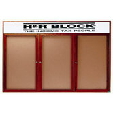 Enclosed Bulletin Board with Natural Pebble Grain Cork Back Panel