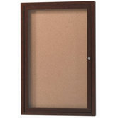 Enclosed Aluminum Bulletin Board with Wood Look Finish