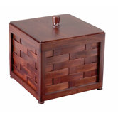 Bar Woven Mahogany Ice Bucket