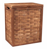 Woven Teak Clothes Hamper