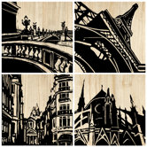 Paris City Panel (Set of 4)