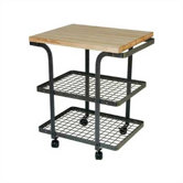 Kitchen Cart with Wood Top