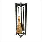 3 Piece Fireplace Steel Tool Set with Log Rack