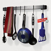 RACK IT UP! Wall Mounted Utensil Bar Pot Rack