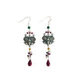 Pear Cut Gemstone Chinese Striking Drop Earrings