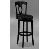 Corsica Swivel Bar Height Barstool with Vinyl Seat in Black