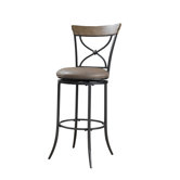 Charleston X-Back Swivel Bar Stool in Distressed Desert Tan