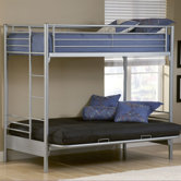 Universal Youth Twin over Futon Bunk Bed with Built-In Ladder