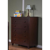 Gala 5-Drawer Chest in Mocacchino