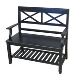 Double X Wooden Bench