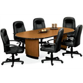 8' Racetrack Conference Table with Plith Base