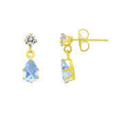 Oval Cut Simulated Cubic Zirconia Dangle Earrings