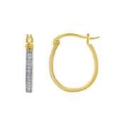 Round Cut Genuine Diamond Hoop Earrings