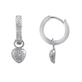 Heart Diamond Hoop Earrings