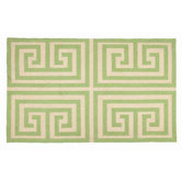 Greek Key Green Rug