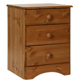 Scandinavian 3 Drawer Bedside Table