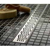 34.9" Wavy Bathroom Linear Shower Drain