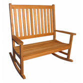 Teak Double Rocking Garden Bench
