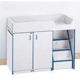 Rainbow Accents Diaper Changer with Stairs - Rectangular (48.5" x 23.5)