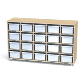 TrueModern Twenty-Cubbie Shelf With Cubbie Trays