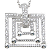 .925 Sterling Silver Brilliant Cut Cubic Zirconium Pendant