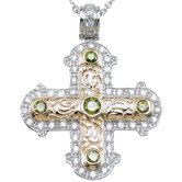 .925 Sterling Silver Brilliant Cut Cubic Zirconium Cross Pendant