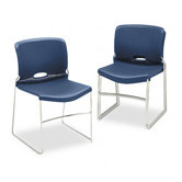 Olson Stacker Chair, Navy, Four/Carton